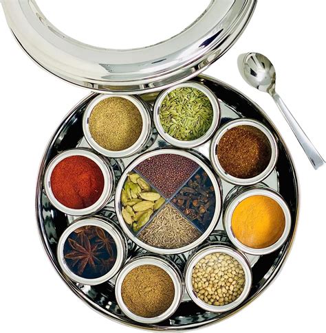 indian spice box stainless steel|authentic indian spice box.